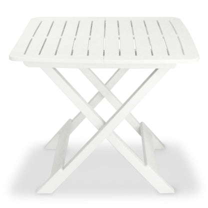 vidaXL Garden Furniture Set | White | Plastic |  Foldable  | Bistro Table