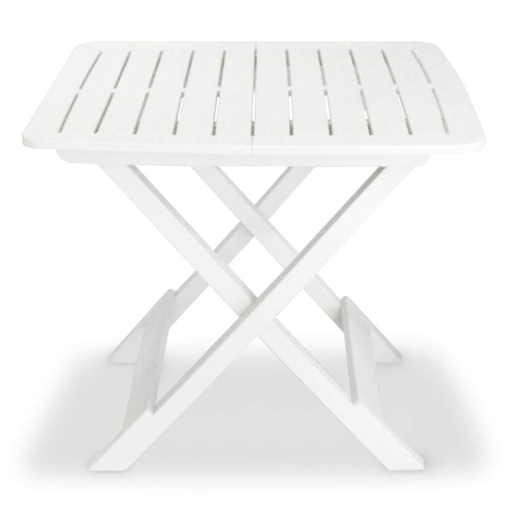 43581 vidaXL 3 Piece Folding Bistro Set Plastic White