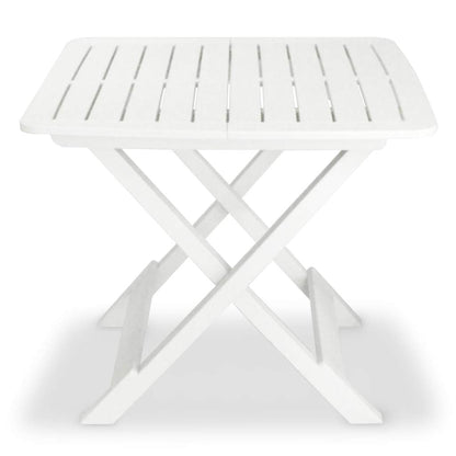 43581 vidaXL 3 Piece Folding Bistro Set Plastic White