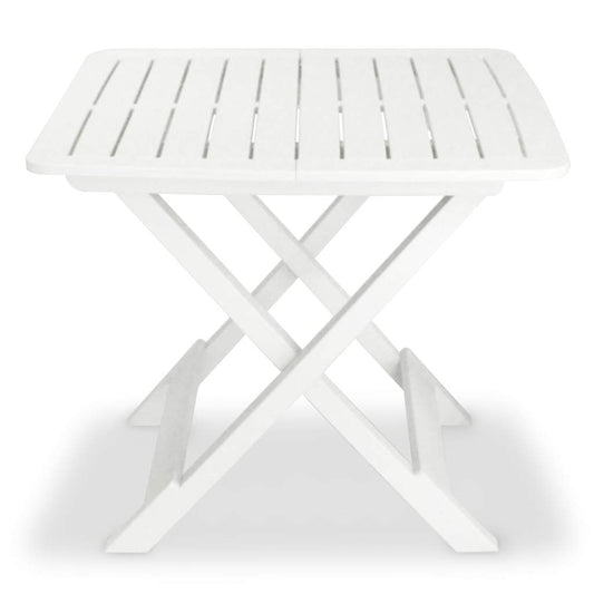 43581 vidaXL 3 Piece Folding Bistro Set Plastic White
