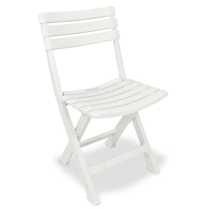 vidaXL Garden Furniture Set | White | Plastic |  Foldable  | Bistro Table