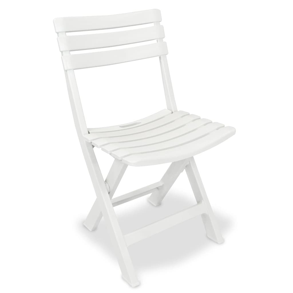 43581 vidaXL 3 Piece Folding Bistro Set Plastic White