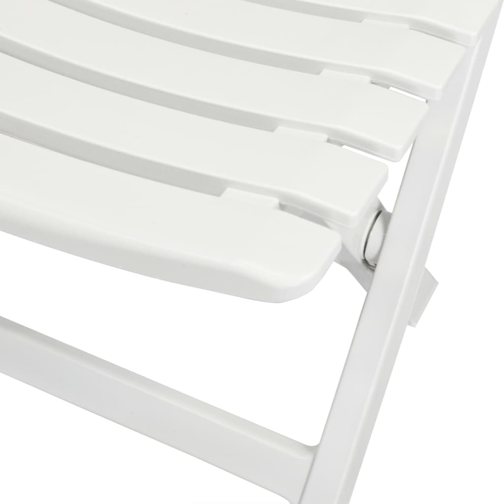 vidaXL Garden Furniture Set | White | Plastic |  Foldable  | Bistro Table