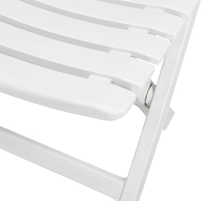 43581 vidaXL 3 Piece Folding Bistro Set Plastic White