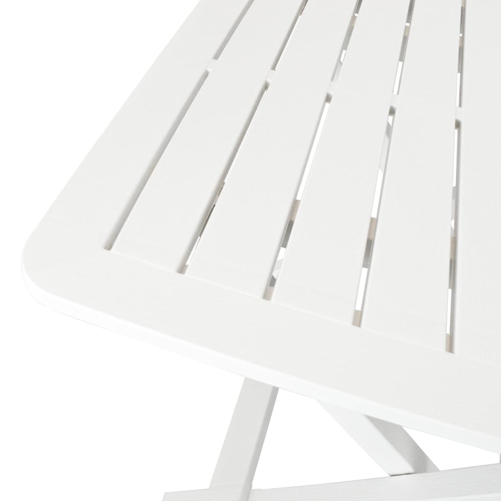 vidaXL Garden Furniture Set | White | Plastic |  Foldable  | Bistro Table