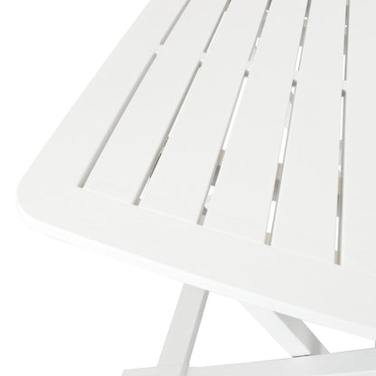 vidaXL Garden Furniture Set | White | Plastic |  Foldable  | Bistro Table