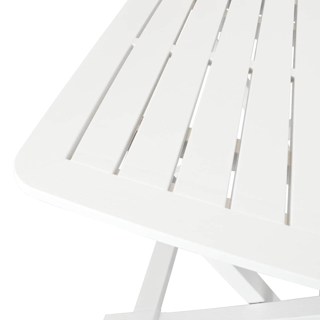 43581 vidaXL 3 Piece Folding Bistro Set Plastic White