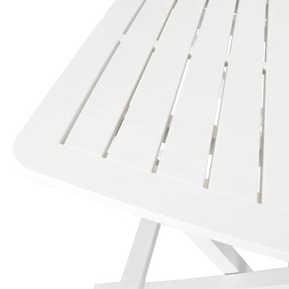 43581 vidaXL 3 Piece Folding Bistro Set Plastic White