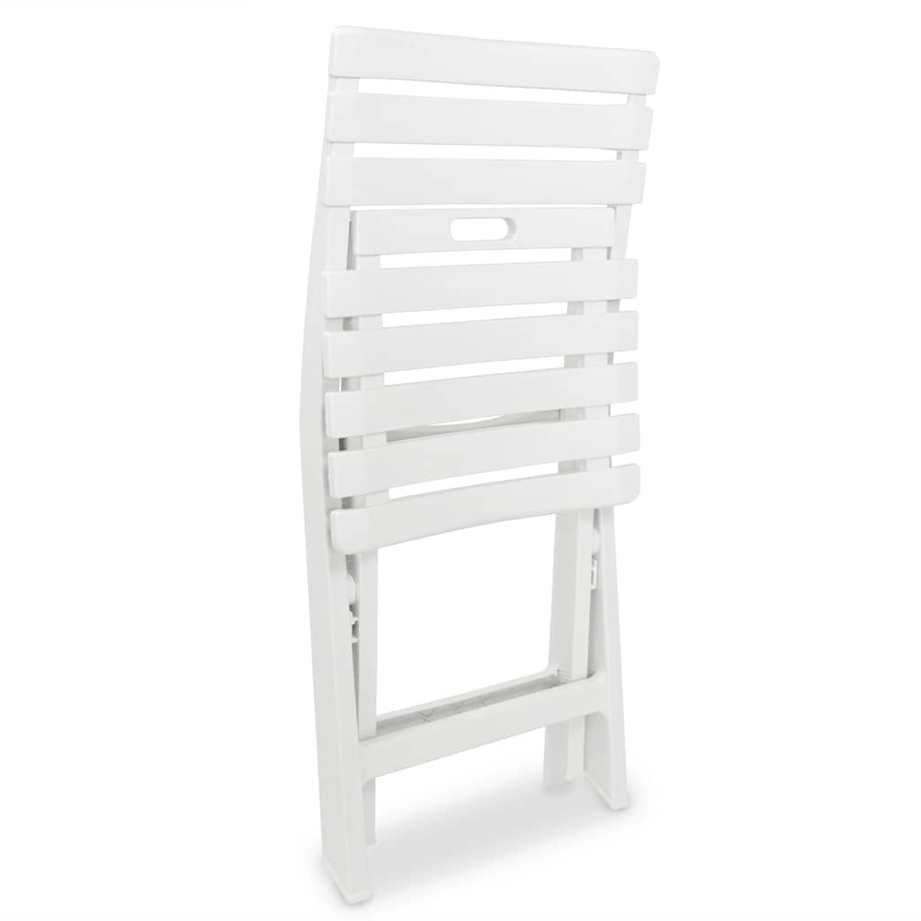 43581 vidaXL 3 Piece Folding Bistro Set Plastic White