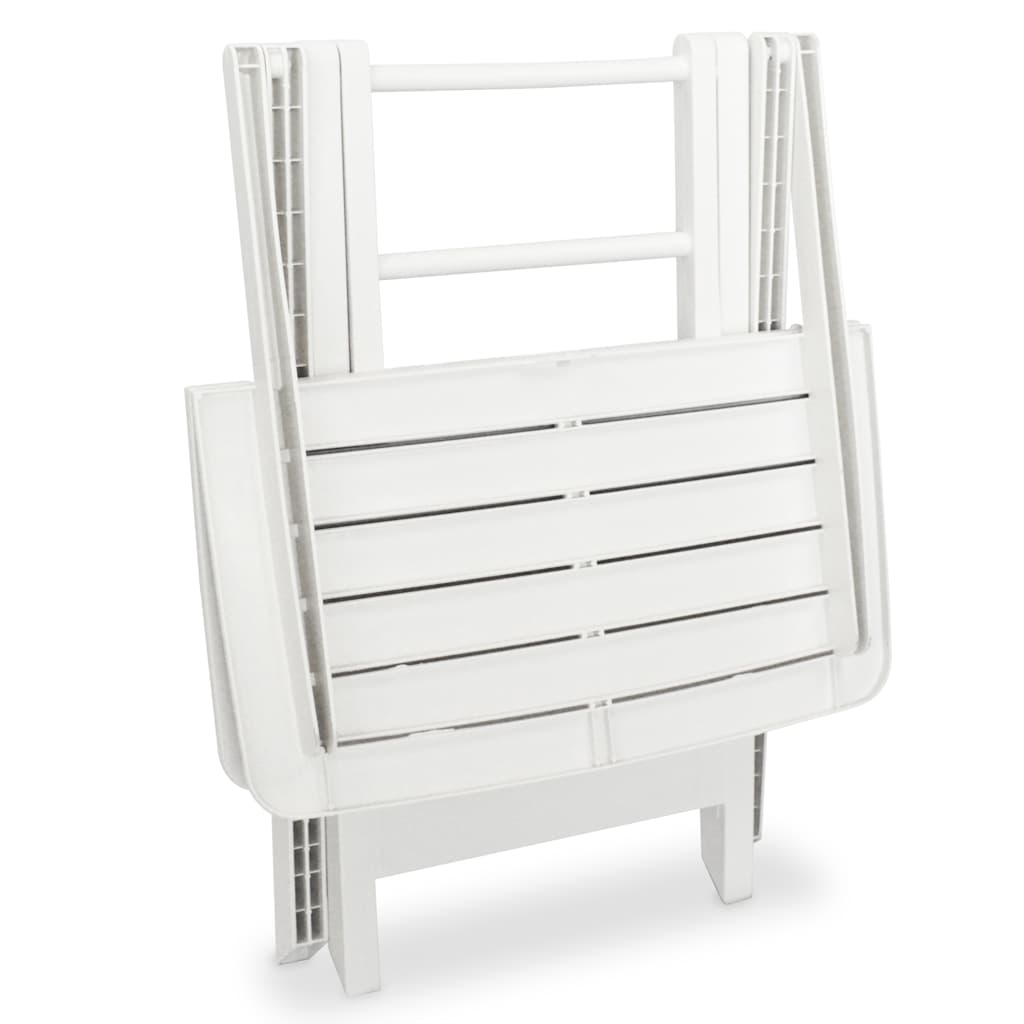 43581 vidaXL 3 Piece Folding Bistro Set Plastic White