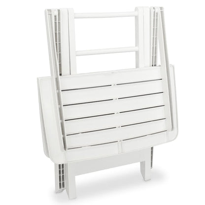 43581 vidaXL 3 Piece Folding Bistro Set Plastic White