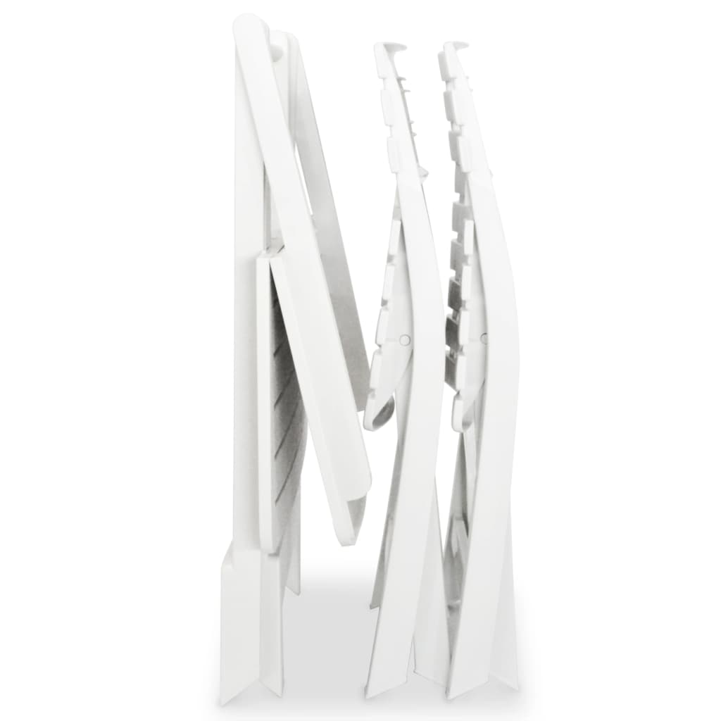 vidaXL Garden Furniture Set | White | Plastic |  Foldable  | Bistro Table