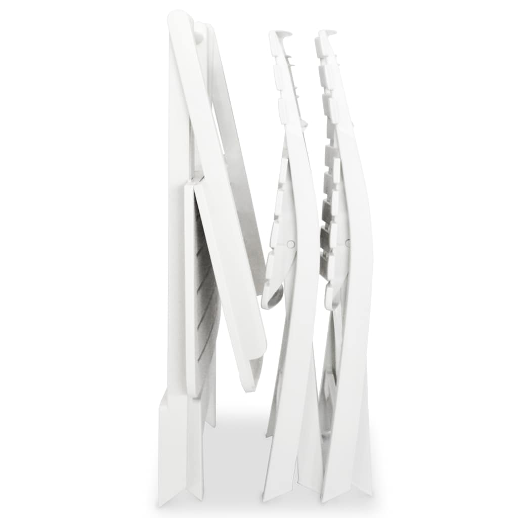 43581 vidaXL 3 Piece Folding Bistro Set Plastic White