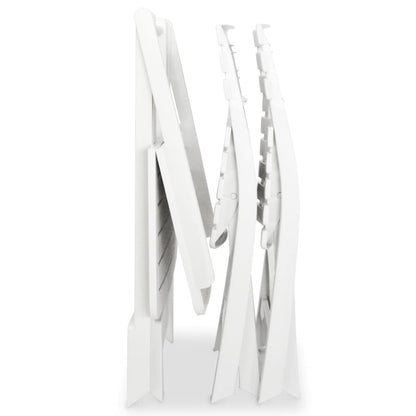 43581 vidaXL 3 Piece Folding Bistro Set Plastic White