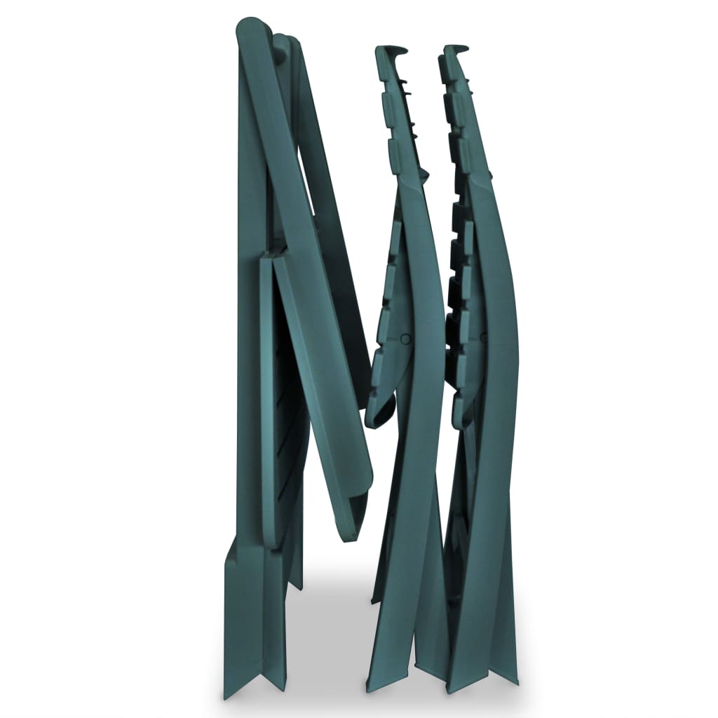 vidaXL Garden Furniture Set | Green | Plastic | Small | Foldable | Bistro Set