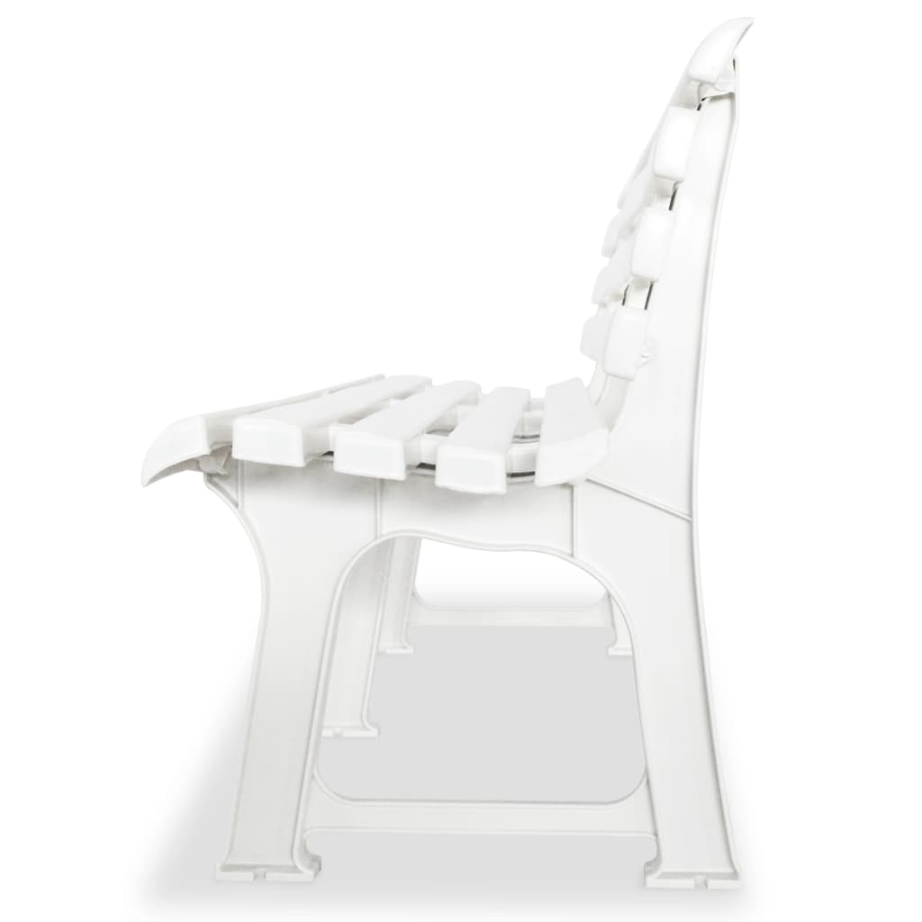 vidaXL Garden Bench | White | Plastic | Standard | Durable | Garden Bench