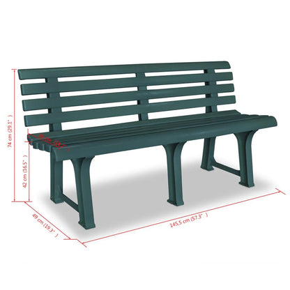 vidaXL Garden Bench | Green | Plastic | Medium |  Durable  | Garden Bench