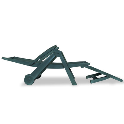 vidaXL Sunlounger | Green | Plastic | One Size | Foldable | Sun Lounger