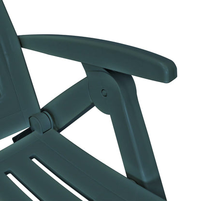 vidaXL Sunlounger | Green | Plastic | One Size | Foldable | Sun Lounger