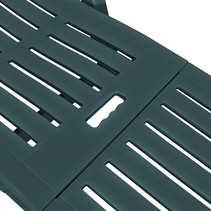 vidaXL Sunlounger | Green | Plastic | One Size | Foldable | Sun Lounger