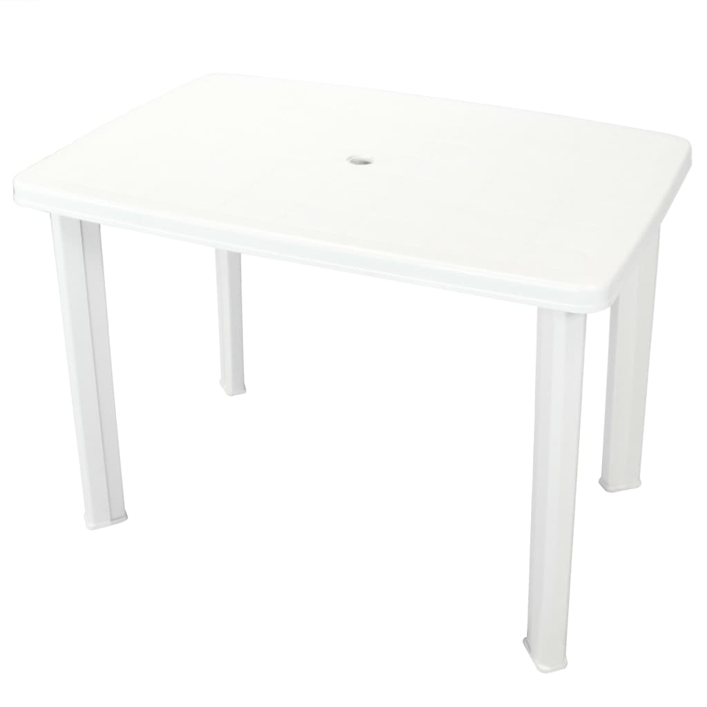 vidaXL Outdoor Table | White | Plastic | Medium | Lightweight | Garden Table