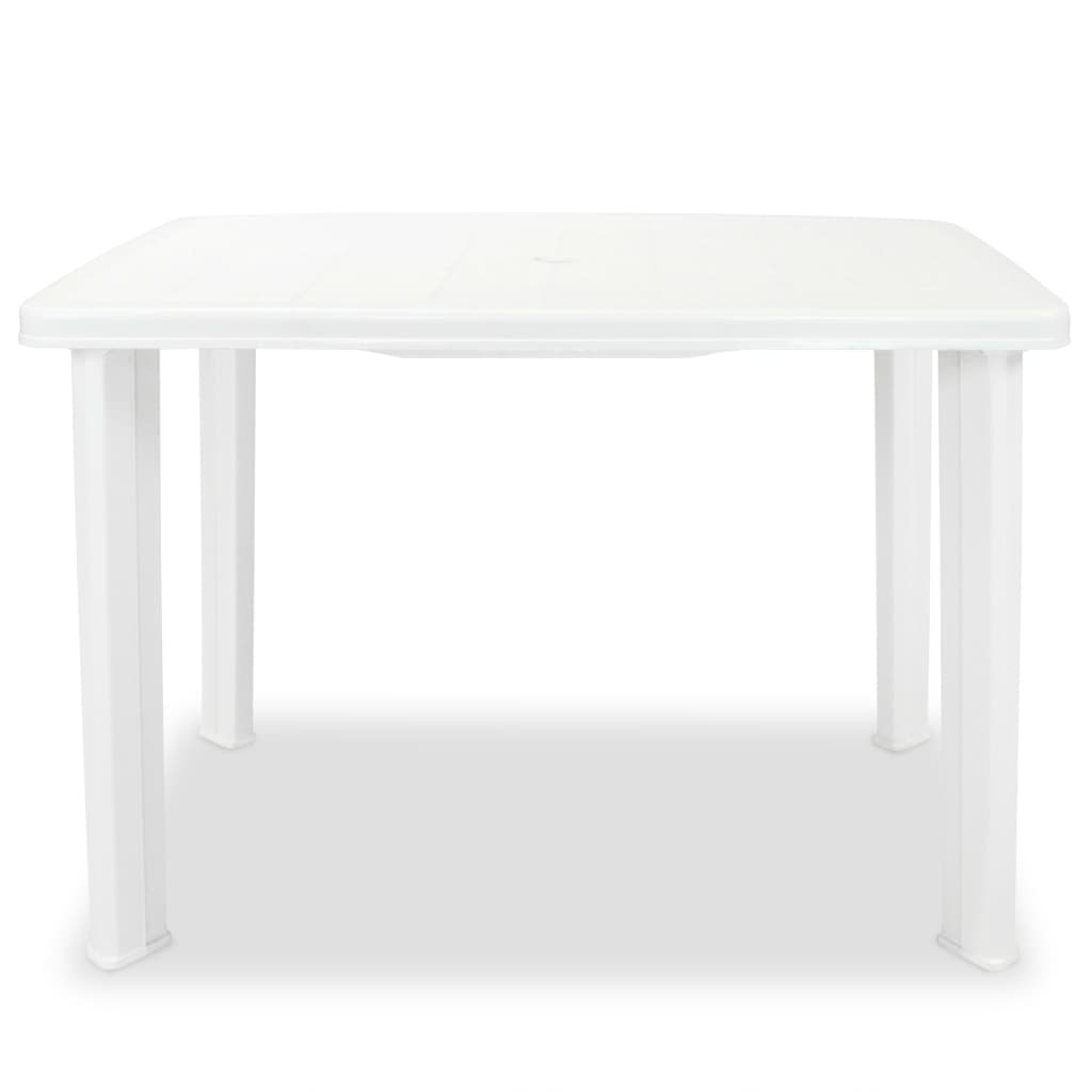 vidaXL Outdoor Table | White | Plastic | Medium | Lightweight | Garden Table