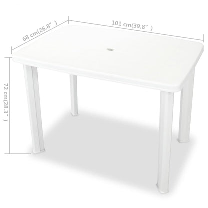 vidaXL Outdoor Table | White | Plastic | Medium | Lightweight | Garden Table