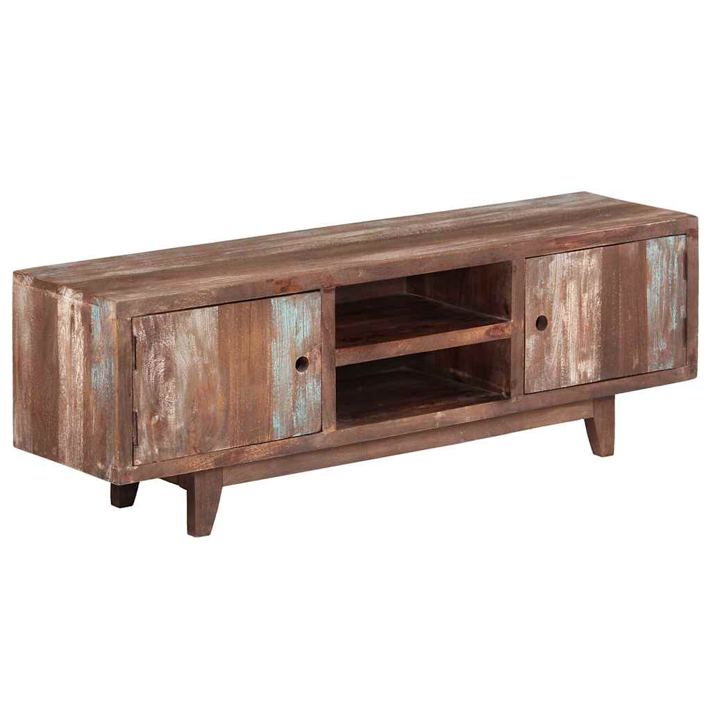 244960 vidaXL TV Cabinet Solid Acacia Wood Vintage 118x30x40 cm