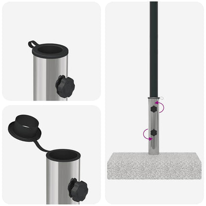 vidaXL Parasol Base Granite Rectangular 25 kg