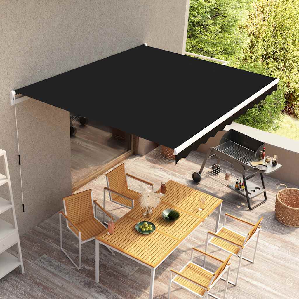 vidaXL Manual Awning 3 x 2.5 m Anthracite 100% Polyester