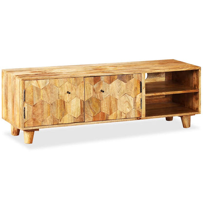 vidaXL TV Cabinet | Natural Mango Wood | Solid Mango Wood | 118 x 35 x 40 cm