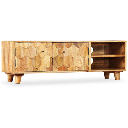 vidaXL TV Cabinet | Natural Mango Wood | Solid Mango Wood | 118 x 35 x 40 cm