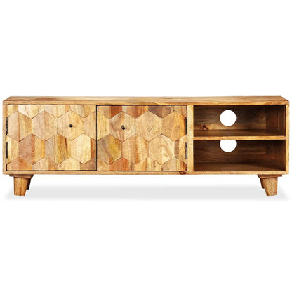 vidaXL TV Cabinet | Natural Mango Wood | Solid Mango Wood | 118 x 35 x 40 cm