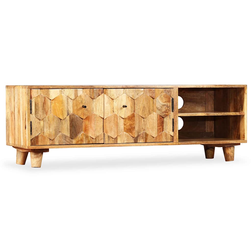 vidaXL TV Cabinet | Natural Mango Wood | Solid Mango Wood | 118 x 35 x 40 cm