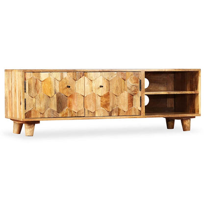 vidaXL TV Cabinet | Natural Mango Wood | Solid Mango Wood | 118 x 35 x 40 cm