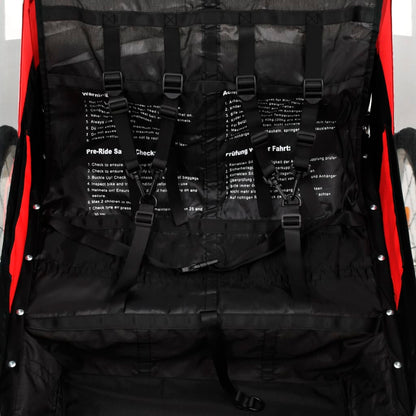 vidaXL 2-in-1 Bike Trailer & Stroller Black and Red