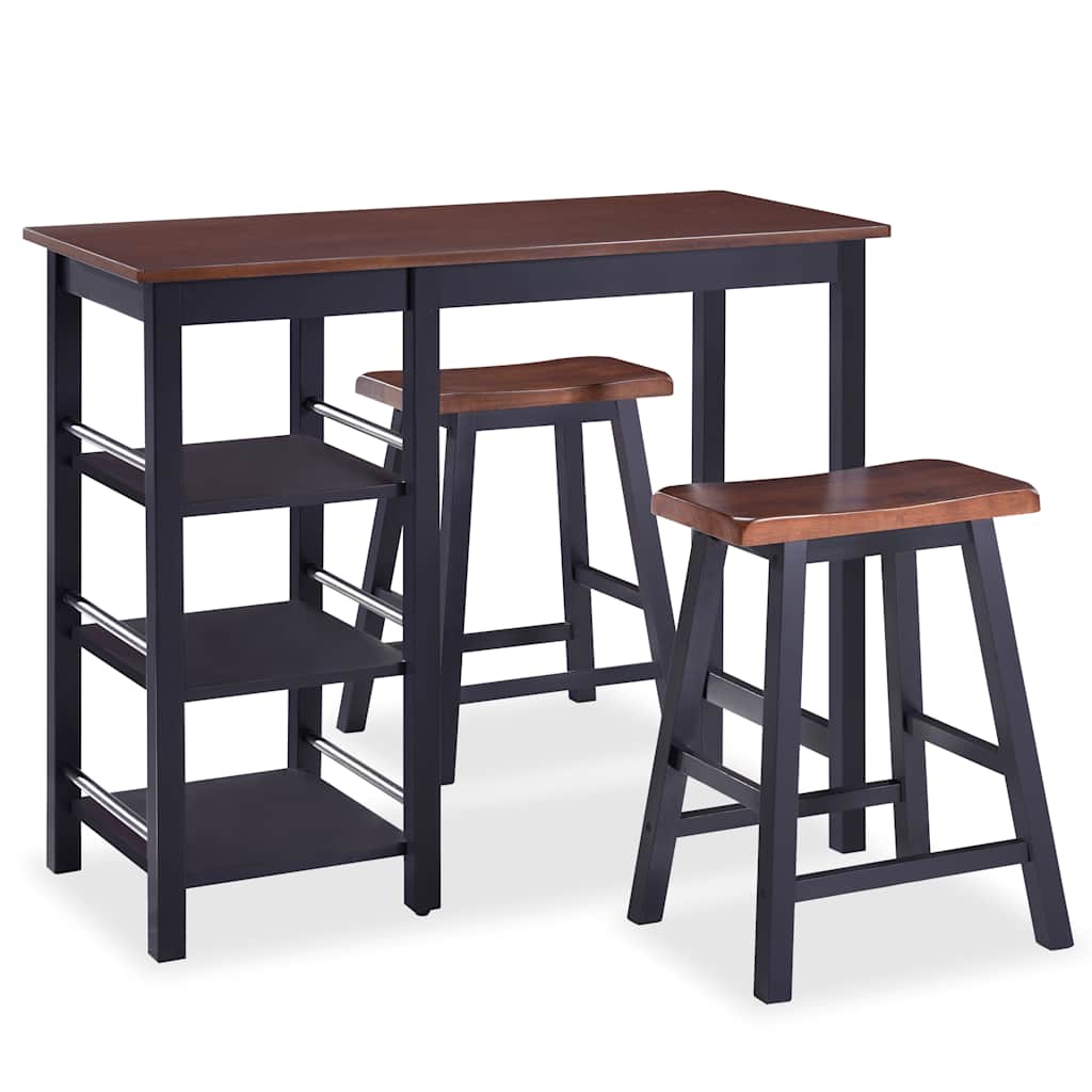 245363 vidaXL Bar Set 3 Pieces MDF Black