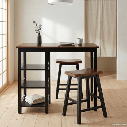 245363 vidaXL Bar Set 3 Pieces MDF Black