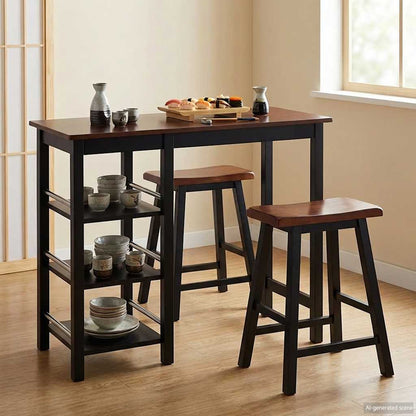 245363 vidaXL Bar Set 3 Pieces MDF Black