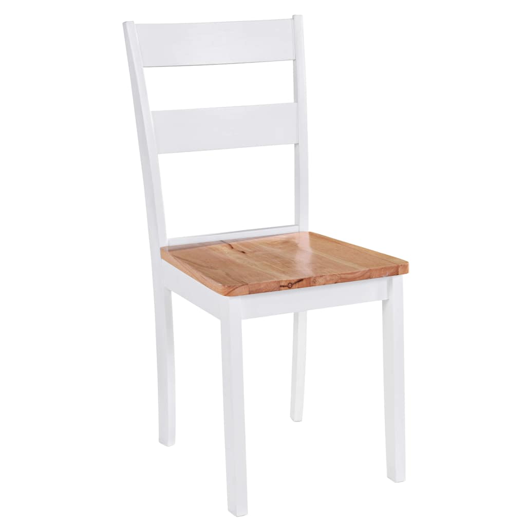 vidaXL Dining Chairs 2 pcs White Solid Rubber Wood