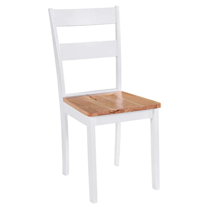 vidaXL Dining Chairs 2 pcs White Solid Rubber Wood