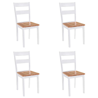 vidaXL Dining Chairs 4 pcs White Solid Rubber Wood