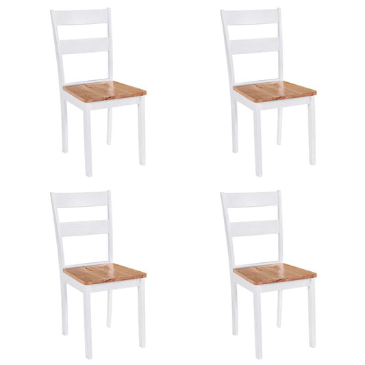 vidaXL Dining Chairs 4 pcs White Solid Rubber Wood