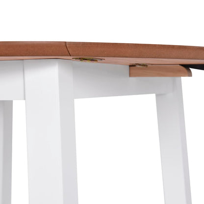 vidaXL Drop-leaf Dining Table Round MDF White