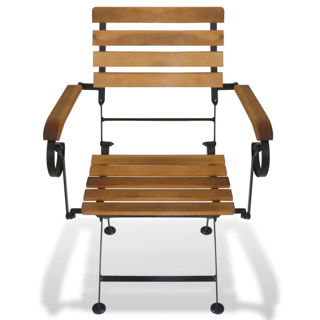 vidaXL Folding Chair | Set of 2 | Brown and Black