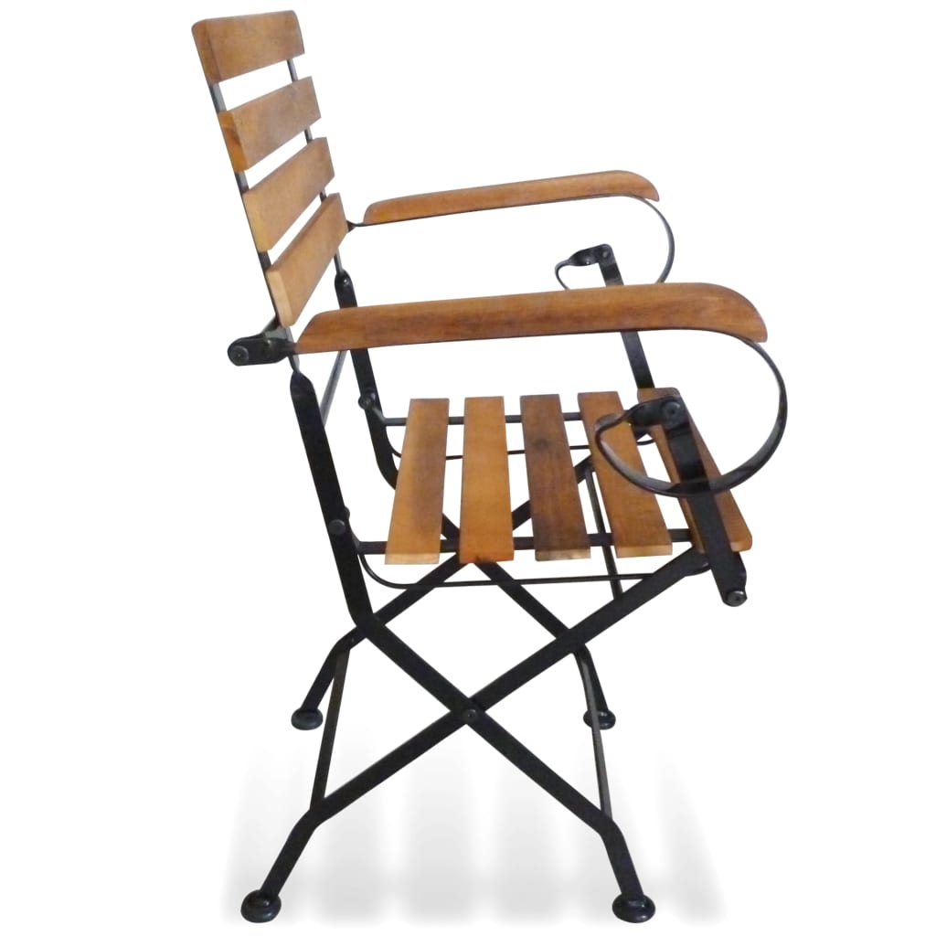 vidaXL Folding Chair | Set of 2 | Brown and Black