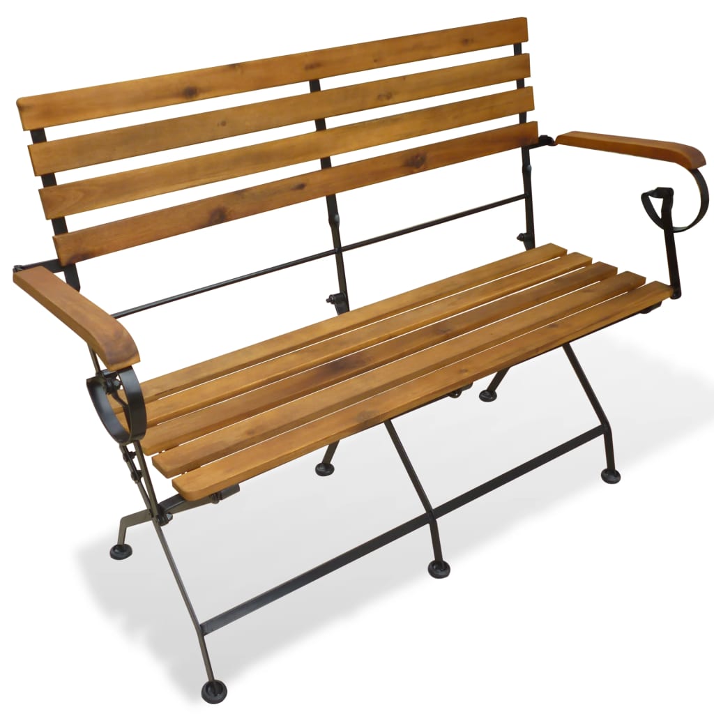 vidaXL Garden Bench | Brown | Solid Acacia wood | Medium | Collapsible