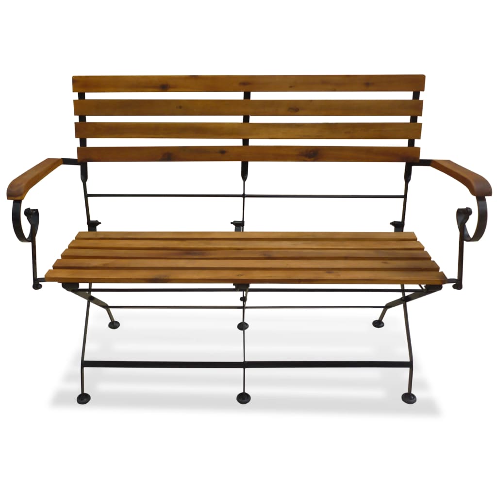 vidaXL Garden Bench | Brown | Solid Acacia wood | Medium | Collapsible