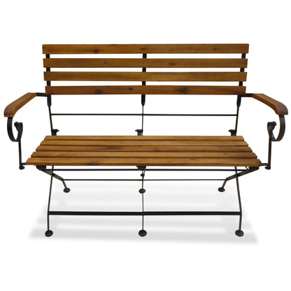 vidaXL Garden Bench | Brown | Solid Acacia wood | Medium | Collapsible