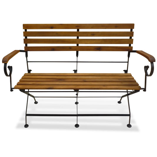 vidaXL Garden Bench | Brown | Solid Acacia wood | Medium | Collapsible